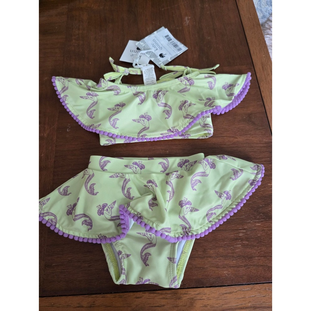 Kate Quinn Ruffle Pom Pom Bikini Violet Mermaid NWT 0-3 mos